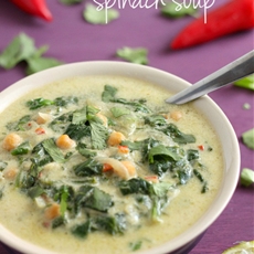 Thai green curry spinach soup