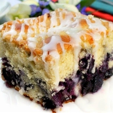 Melt In Your Mouth Blueberry Cake with Lemon Glaze