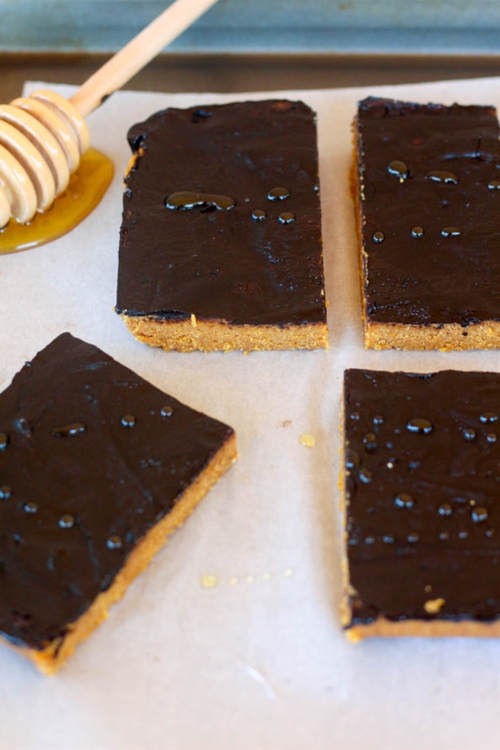 Healthier No Bake Peanut Butter Cookie Bars recipe Chefthisup