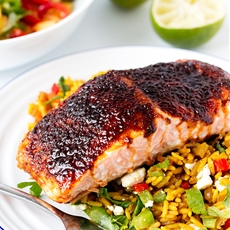 Sugar Spiced Salmon with Fancy Rice
