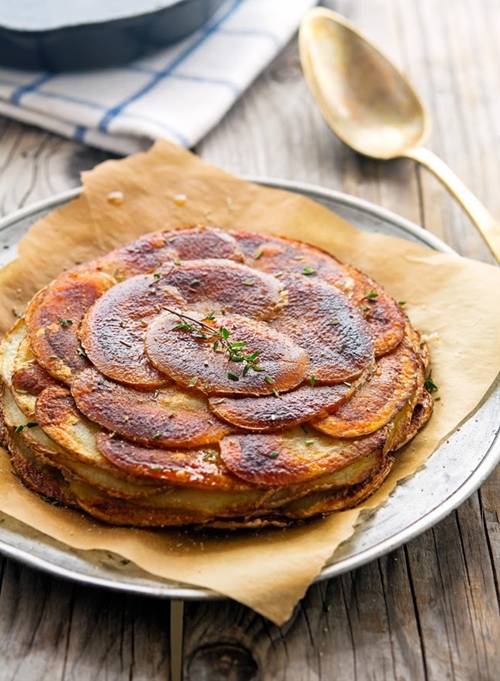 Garlic Thyme Potatoes Anna recipe Chefthisup