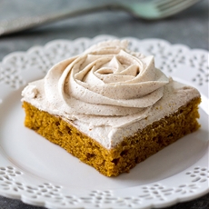 Pumpkin Squares with Cinnamon Vanilla Buttercream Frosting