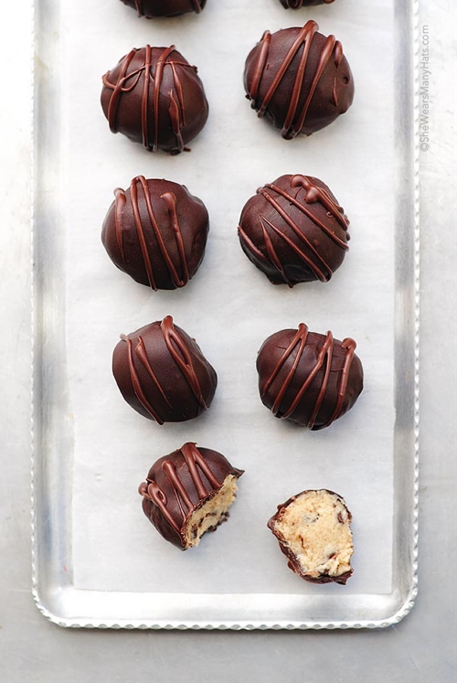 Chocolate Chip Cookie Dough Truffles recipe Chefthisup