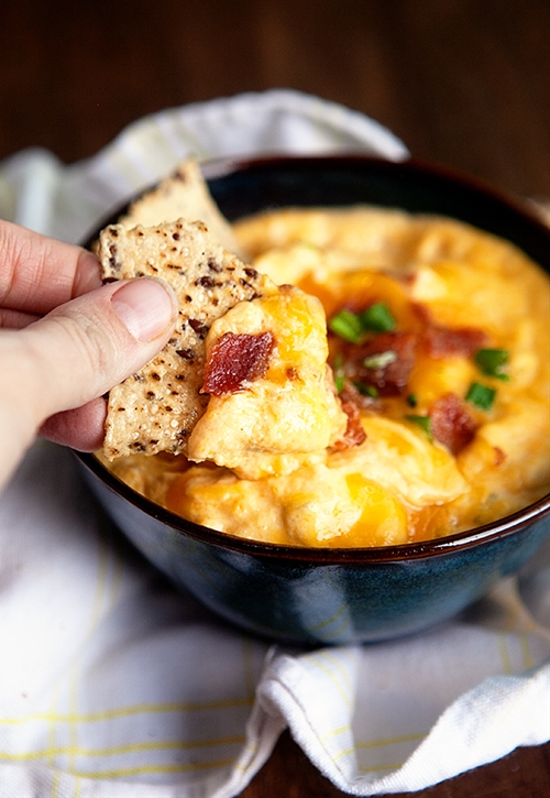 Slow Cooker Butternut Bacon Cheese Dip recipe Chefthisup