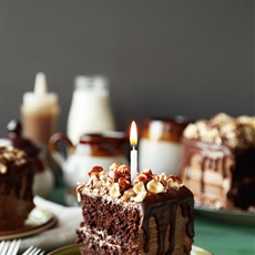 Chocolate Butterscotch Hazelnut Cake