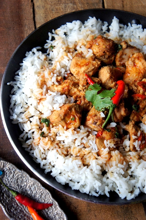 Asian inspired rice and chicken with date palm treacle sauce recipe