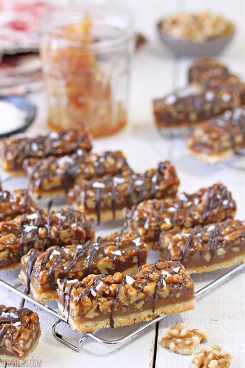 Salted Honey Walnut Bars recipe Chefthisup