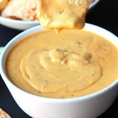 Vegan Queso with Spiced Tortilla Chips