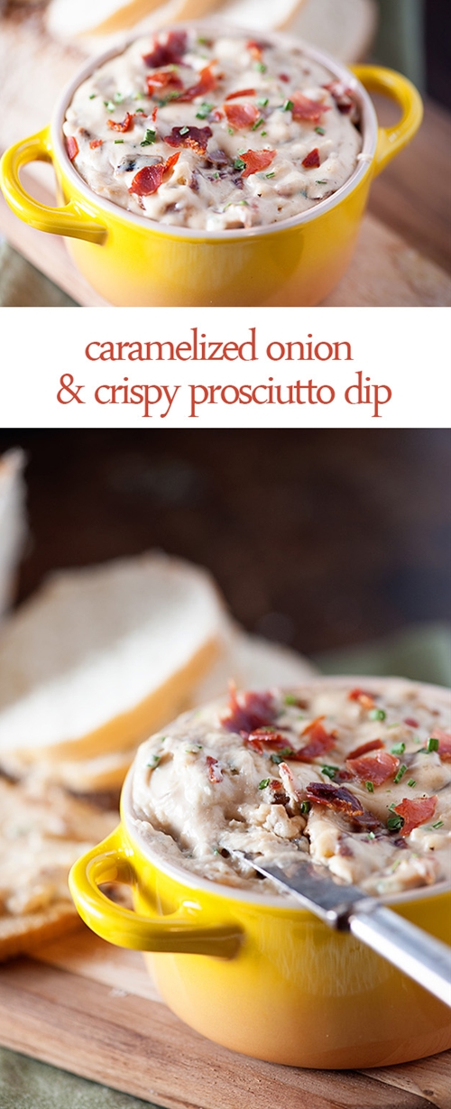Caramelized Onion and Crispy Prosciutto Dip recipe Chefthisup