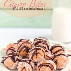 Easy Churro Bites with Chocolate Sauce