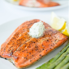 Pan Seared Salmon with Dill Butter