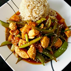 Hawaiian Sticky Chicken with Rice and Peas